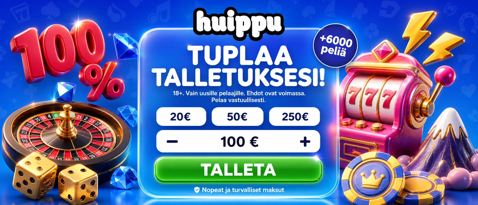 Huippukasino — home hero